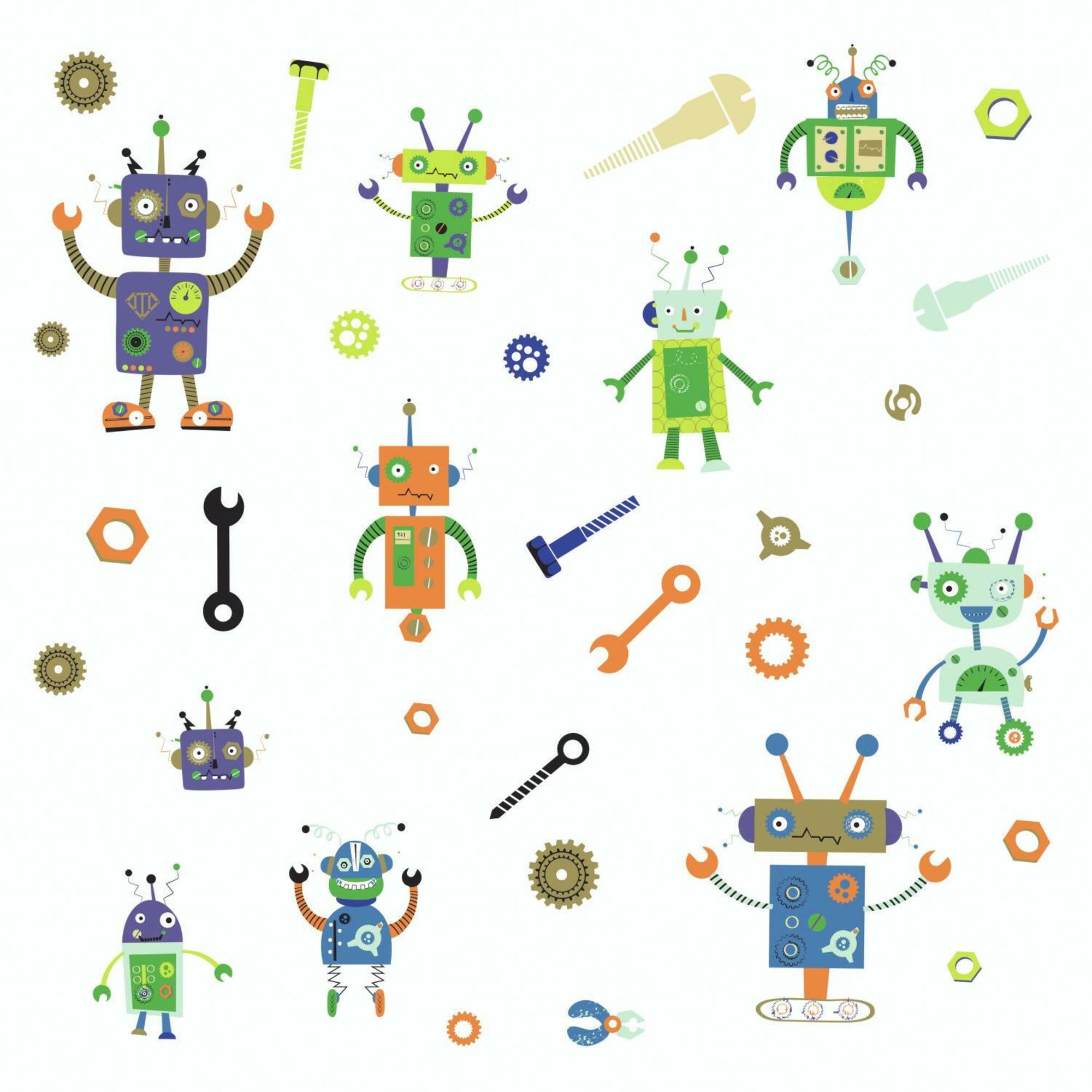RoomMates Robots Peel & Stick Wall Decals